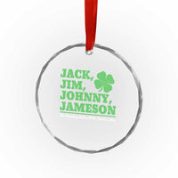 Funny St Patricks Day Irish Fathers Jack Jim Johnny Jameson Crystal Glass Ornament