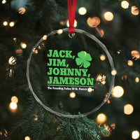 Funny St Patricks Day Irish Fathers Jack Jim Johnny Jameson Crystal Glass Ornament