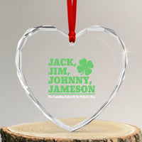 Funny St Patricks Day Irish Fathers Jack Jim Johnny Jameson Heart Crystal Glass Ornament