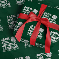 Funny St Patricks Day Irish Fathers Jack Jim Johnny Jameson Vintage Clover Wrapping Paper Roll