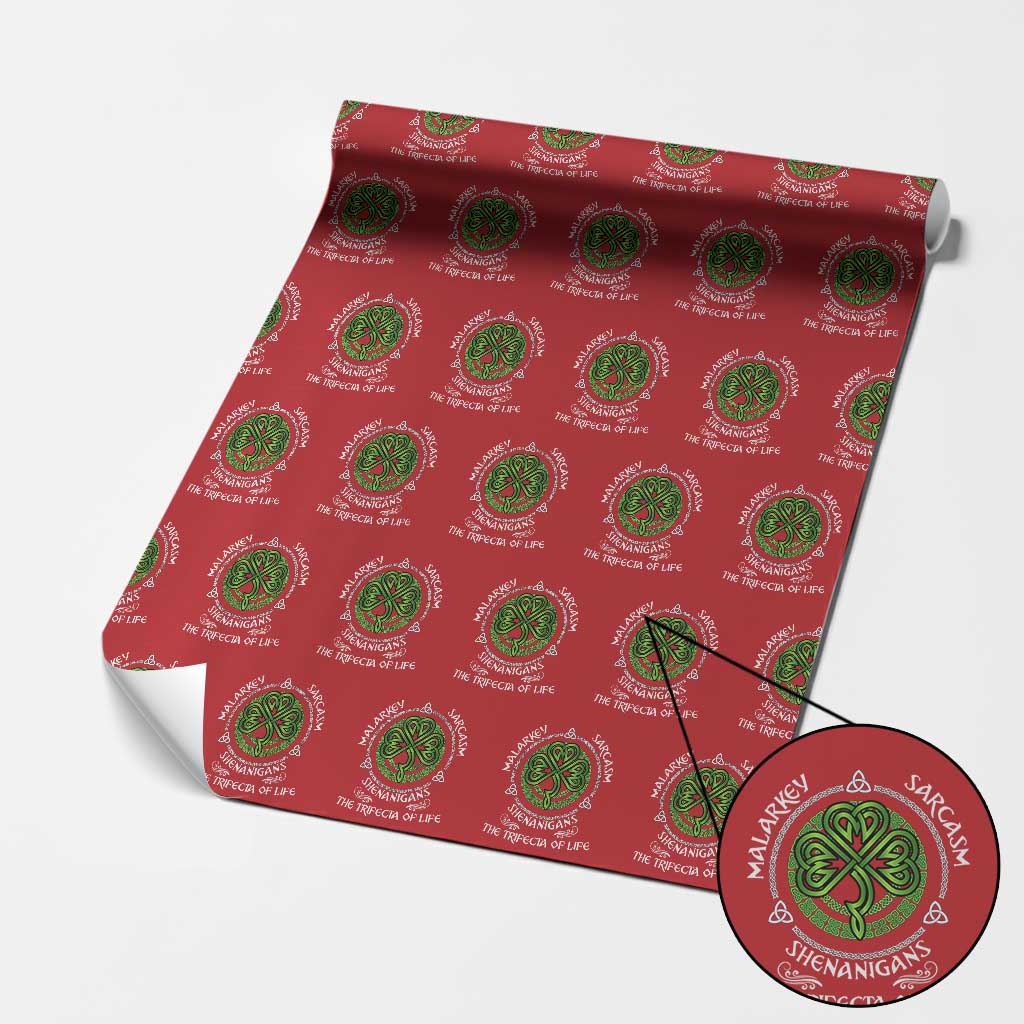 Funny St Patricks Day Irish Pride Wrapping Paper Roll Malarkey Sarcasm Shenanigans The Trifecta Of Life