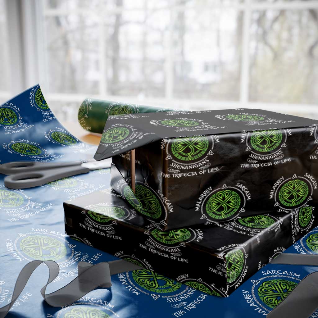 Funny St Patricks Day Irish Pride Wrapping Paper Roll Malarkey Sarcasm Shenanigans The Trifecta Of Life