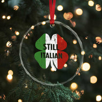 Funny St Patricks Day Italian Crystal Glass Ornament Retro Vintage Shamrock Italy Flag