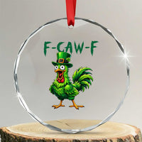 Funny St Patricks Day Lucky Chicken Crystal Glass Ornament F Caw F