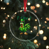Funny St Patricks Day Lucky Chicken Crystal Glass Ornament F Caw F