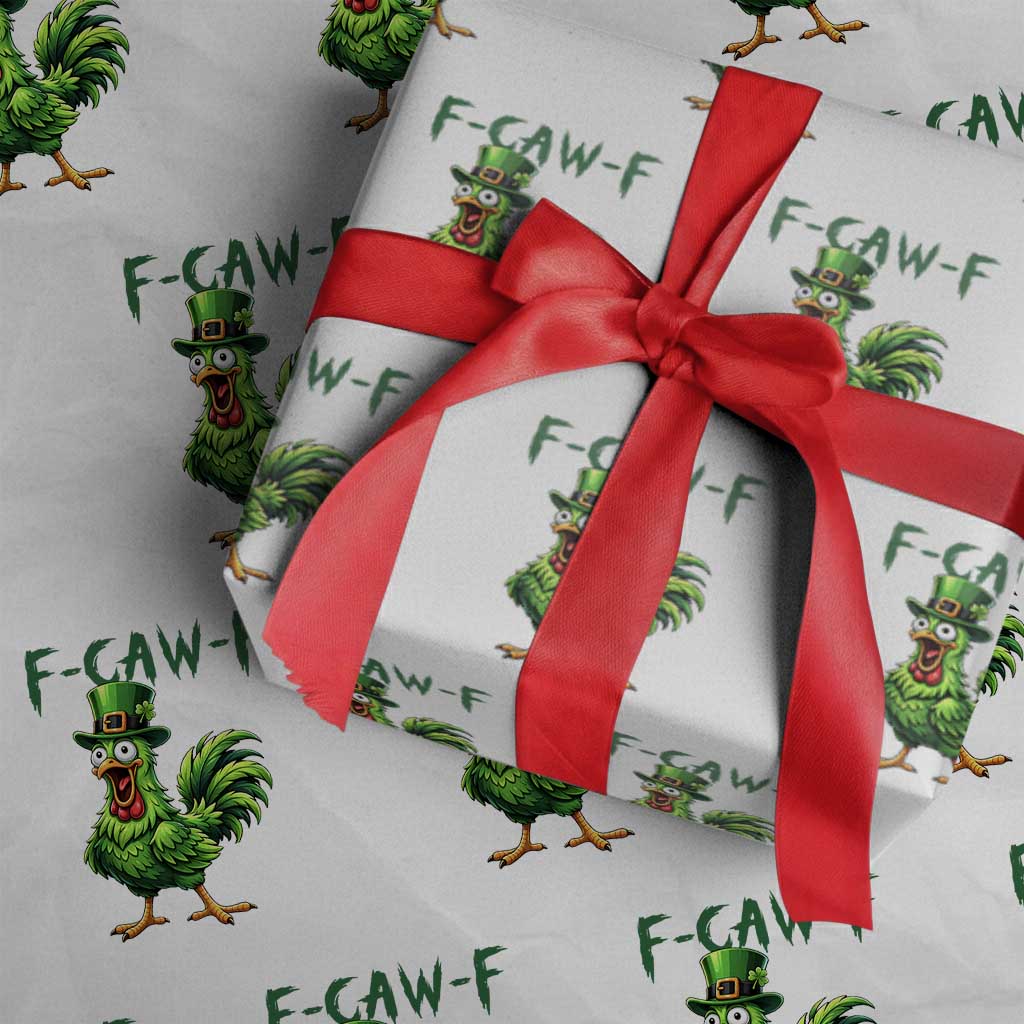 Funny St Patricks Day Lucky Chicken Wrapping Paper Roll F Caw F