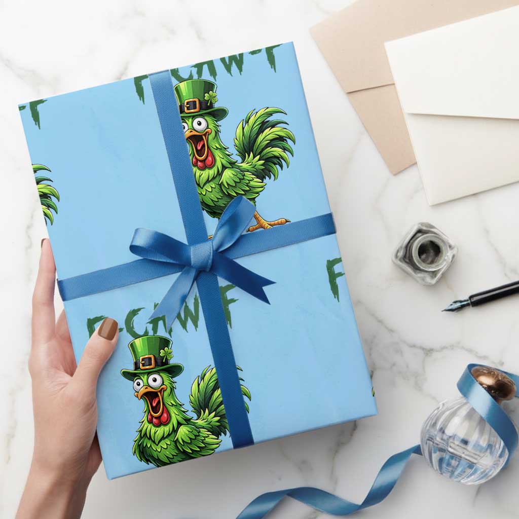 Funny St Patricks Day Lucky Chicken Wrapping Paper Roll F Caw F
