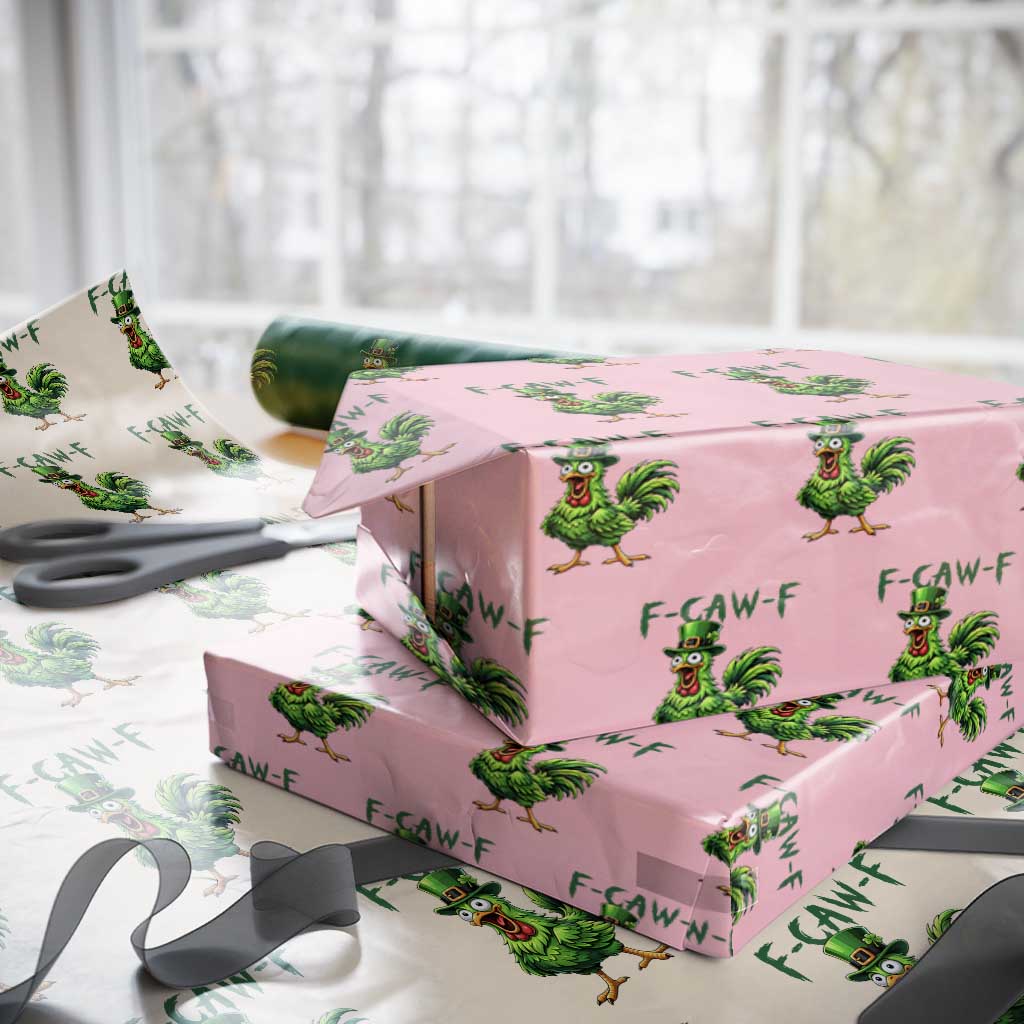 Funny St Patricks Day Lucky Chicken Wrapping Paper Roll F Caw F