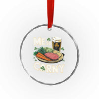 Funny St Patricks Day Me So Corny Crystal Glass Ornament Stout Irish Corned Beef