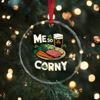 Funny St Patricks Day Me So Corny Crystal Glass Ornament Stout Irish Corned Beef