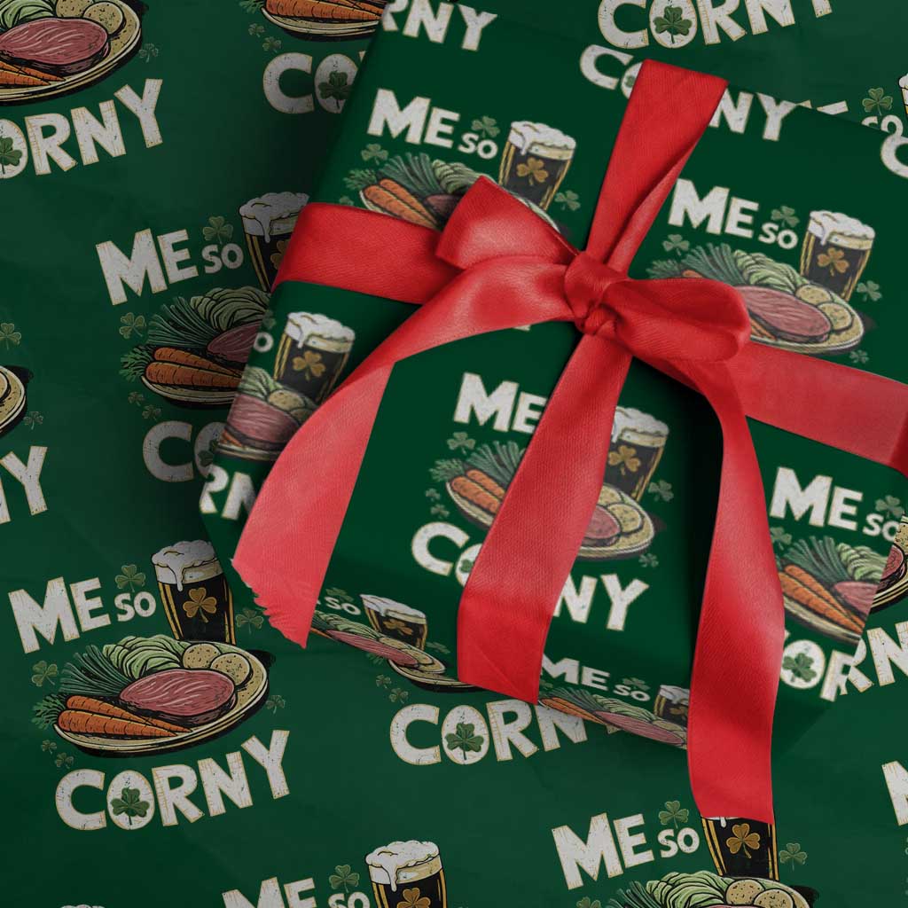 Funny St Patricks Day Me So Corny Wrapping Paper Roll Stout Irish Corned Beef