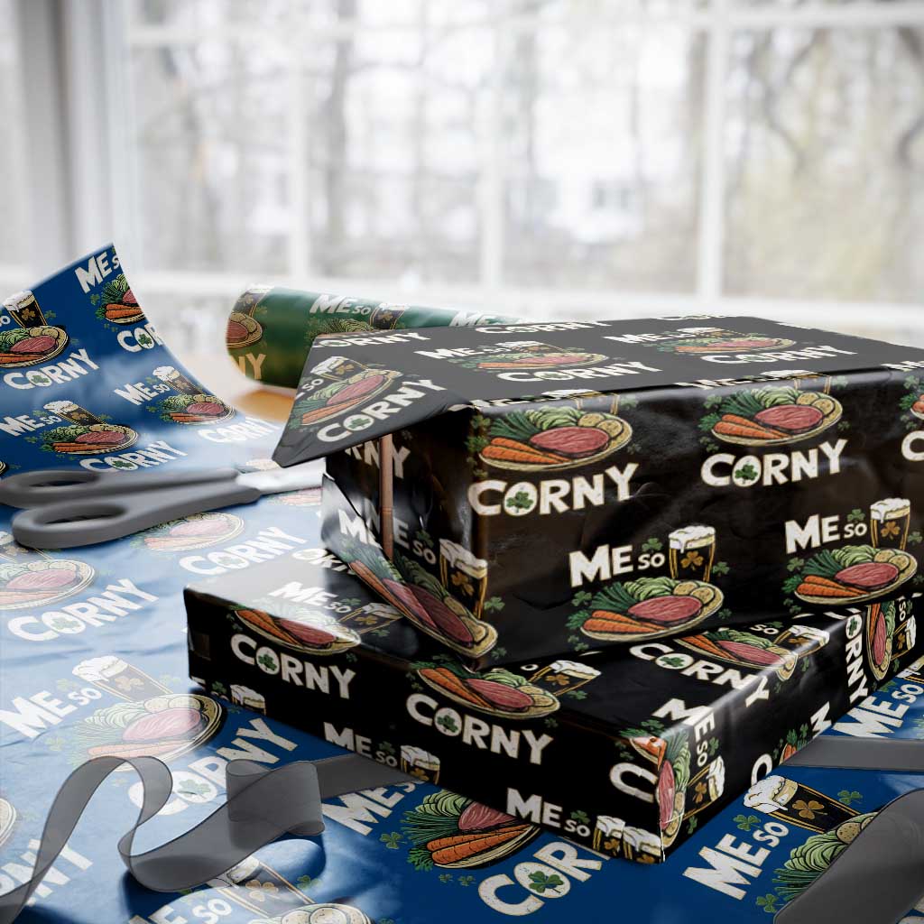 Funny St Patricks Day Me So Corny Wrapping Paper Roll Stout Irish Corned Beef