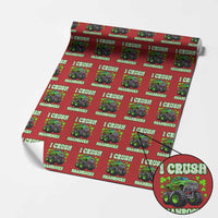 Funny St Patricks Day Monster Truck Wrapping Paper Roll I Crush Shamrocks Retro - Wonder Print Shop