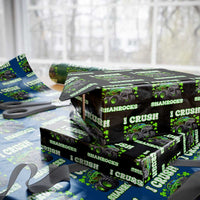 Funny St Patricks Day Monster Truck Wrapping Paper Roll I Crush Shamrocks Retro - Wonder Print Shop