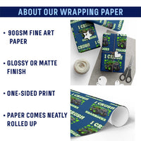 Funny St Patricks Day Monster Truck Wrapping Paper Roll I Crush Shamrocks Retro - Wonder Print Shop