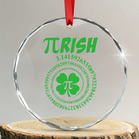 Funny St Patricks Day Pi Symbol Lover Crystal Glass Ornament Pirish 3,14 Pi Number Shamrock