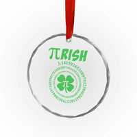 Funny St Patricks Day Pi Symbol Lover Crystal Glass Ornament Pirish 3,14 Pi Number Shamrock