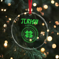 Funny St Patricks Day Pi Symbol Lover Crystal Glass Ornament Pirish 3,14 Pi Number Shamrock