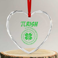 Funny St Patricks Day Pi Symbol Lover Heart Crystal Glass Ornament Pirish 3,14 Pi Number Shamrock