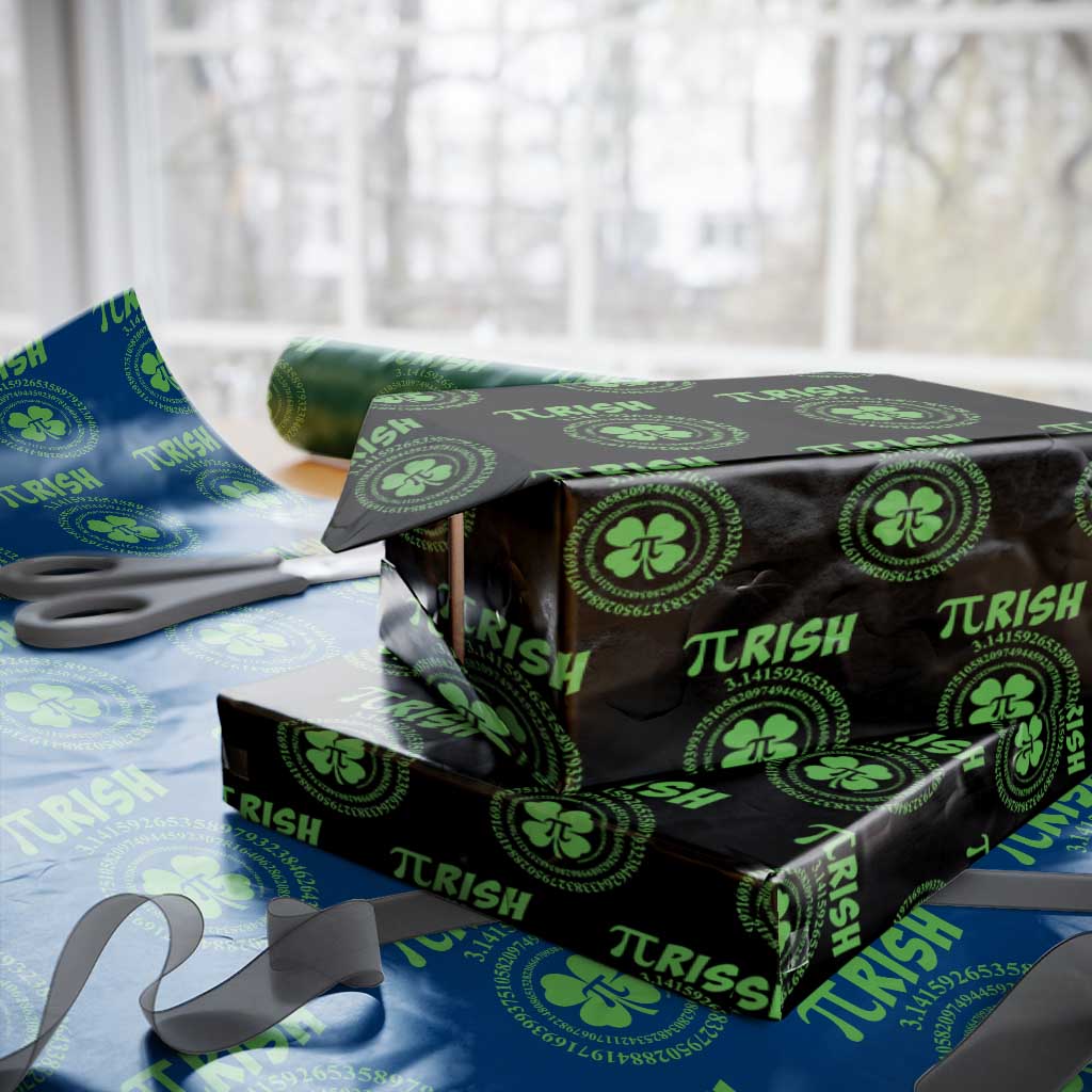 Funny St Patricks Day Pi Symbol Lover Wrapping Paper Roll Pirish 3,14 Pi Number Shamrock
