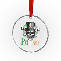 Funny St Patricks Day Pirate Crystal Glass Ornament Pirish Vintage Irish Pirate Skull