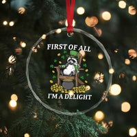 Funny St Patricks Day Raccoon Drinking Beer Crystal Glass Ornament First Of All I Am Delight