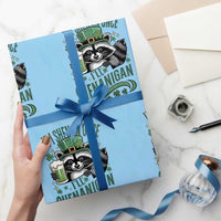 Funny St Patricks Day Raccoon Drinking Beer Wrapping Paper Roll If I Shenan Once I'll Shenanigan