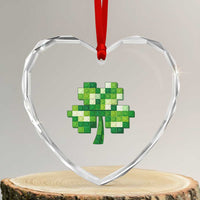 Funny St Patricks Day Shamrock Building Blocks Bricks Heart Crystal Glass Ornament