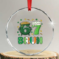 Funny St Patricks Day Six Seven Meme Crystal Glass Ornament Irish American Gift