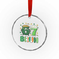 Funny St Patricks Day Six Seven Meme Crystal Glass Ornament Irish American Gift