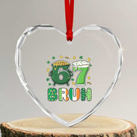 Funny St Patricks Day Six Seven Meme Heart Crystal Glass Ornament Irish American Gift