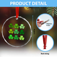 Funny St Patricks Day Skibi Rizz Crystal Glass Ornament No Cap TS02