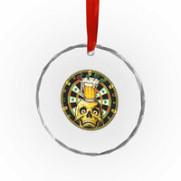 Funny St Patricks Day Skull Crystal Glass Ornament Darts Player Gift