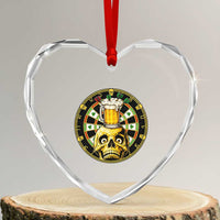 Funny St Patricks Day Skull Heart Crystal Glass Ornament Darts Player Gift