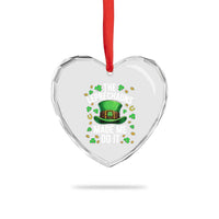 Funny St Patricks Day The Leprechauns Made Me Do It Heart Crystal Glass Ornament
