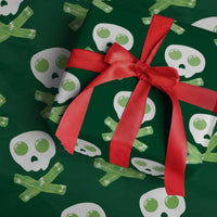 Funny St Patricks Day Wrapping Paper Roll Bacon & Eggs Skull & Crossbones