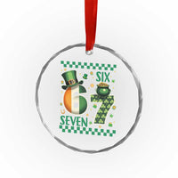Funny St Patricks Six Seven Crystal Glass Ornament Gen Z Irish Gift