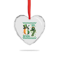 Funny St Patricks Six Seven Heart Crystal Glass Ornament Gen Z Irish Gift
