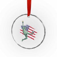 Funny Statue Of Liberty Playing Soccer Crystal Glass Ornament New Yorker Fan Gift