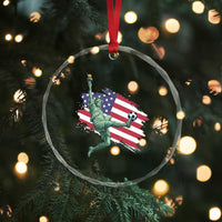Funny Statue Of Liberty Playing Soccer Crystal Glass Ornament New Yorker Fan Gift