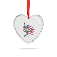 Funny Statue Of Liberty Playing Soccer Heart Crystal Glass Ornament New Yorker Fan Gift