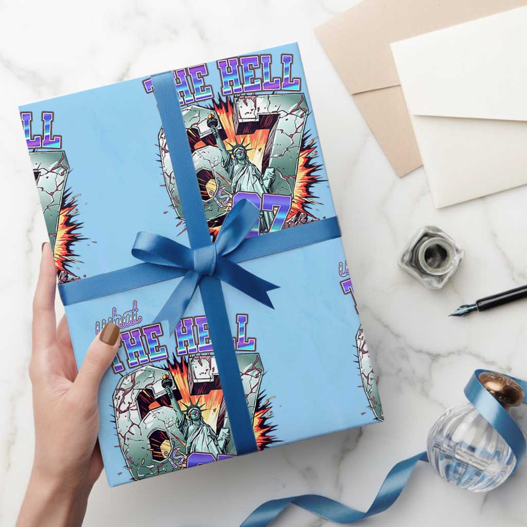 Funny Statue Of Liberty Six Seven Meme Wrapping Paper Roll What The Hell Is 67 Gift - Wonder Print Shop