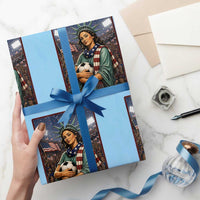 Funny Statue Of Liberty Soccer Gift Wrapping Paper Roll USA Football Pride