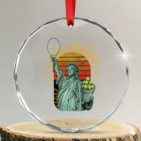 Funny Statue Of Liberty Tennis Player Crystal Glass Ornament Patriotic Sports Lover - Wonder Print Shop