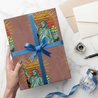 Funny Statue Of Liberty Tennis Player Wrapping Paper Roll Patriotic Sports Lover - Wonder Print Shop
