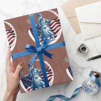 Funny Statue Of Liberty Tennis Player Wrapping Paper Roll USA Pride Female Tennis Gift - Wonder Print Shop