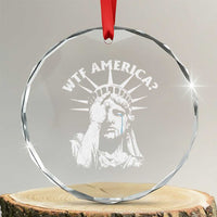 Funny Statue Of Liberty WTF America Crystal Glass Ornament - Wonder Print Shop