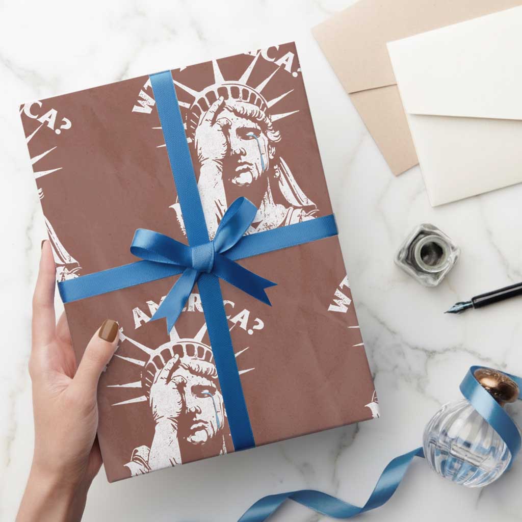 Funny Statue Of Liberty WTF America Wrapping Paper Roll - Wonder Print Shop