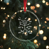 Funny Stick Figure Meteor Shower Crystal Glass Ornament Cosmic Joke