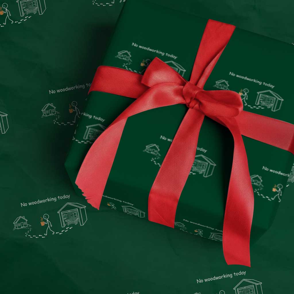 Funny Stickman Carpenter Wrapping Paper Roll No Woodworking Today